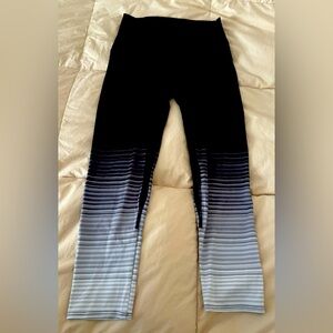 Authentic K-Deer grey ombré striped Grace Capri Leggings